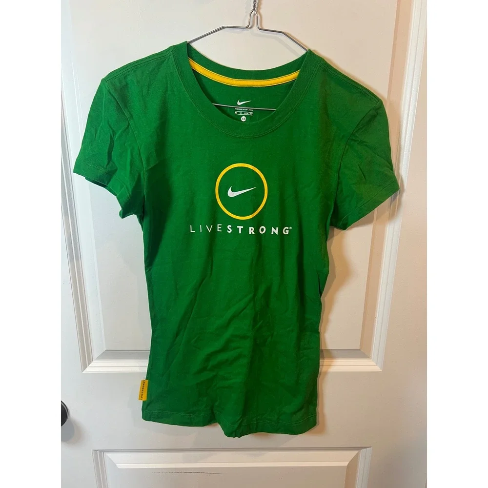 Nike Womens T-Shirt Livestrong Graphic Green XS